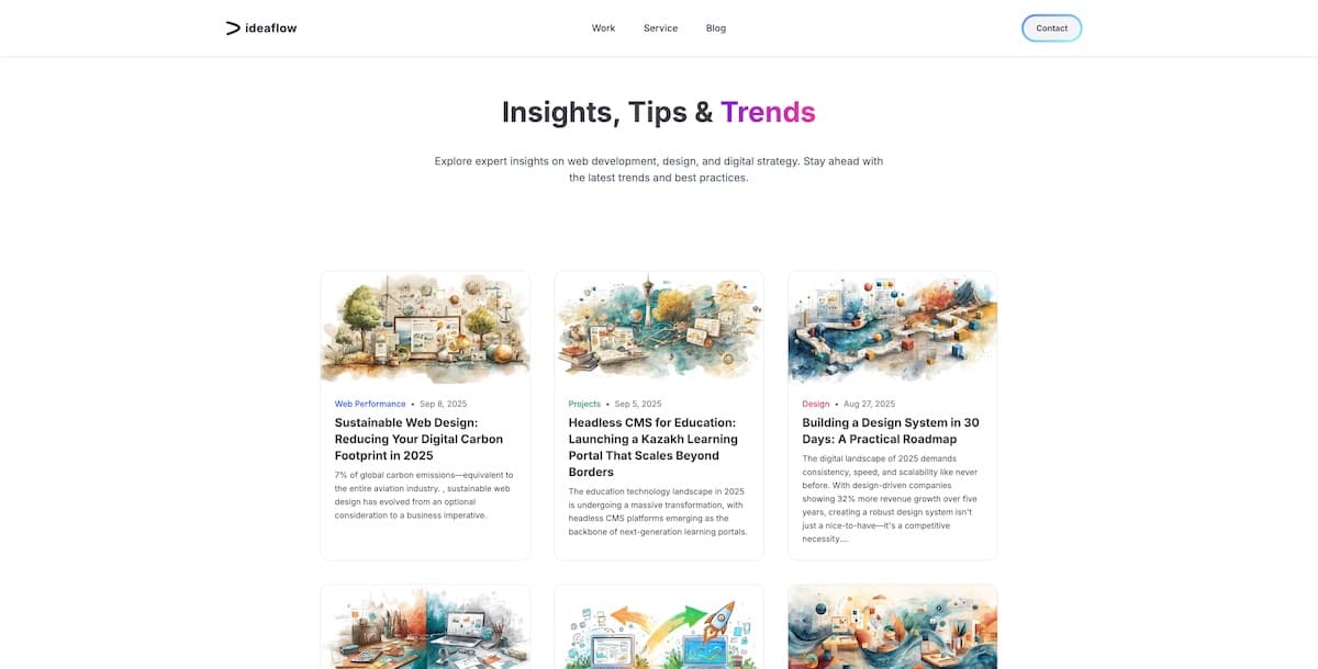 Blog page before new post